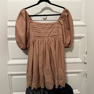 Abercrombie & Fitch Emerson Poplin Puff Sleeve Mini Dress